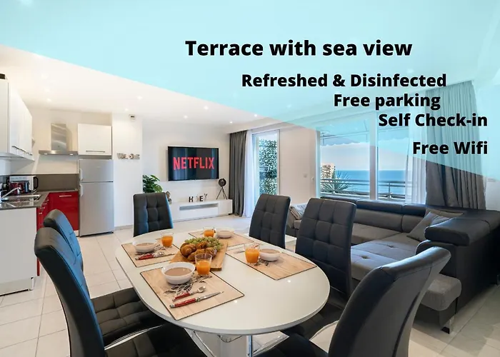 Frontiere Monaco, Terrasse, Vue Mer, Parking - Ab